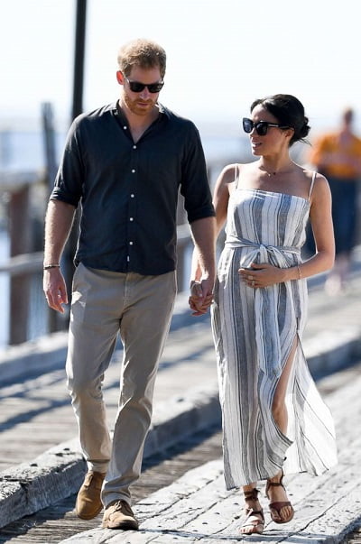 Meghan Markle en la presentación de su primogénito